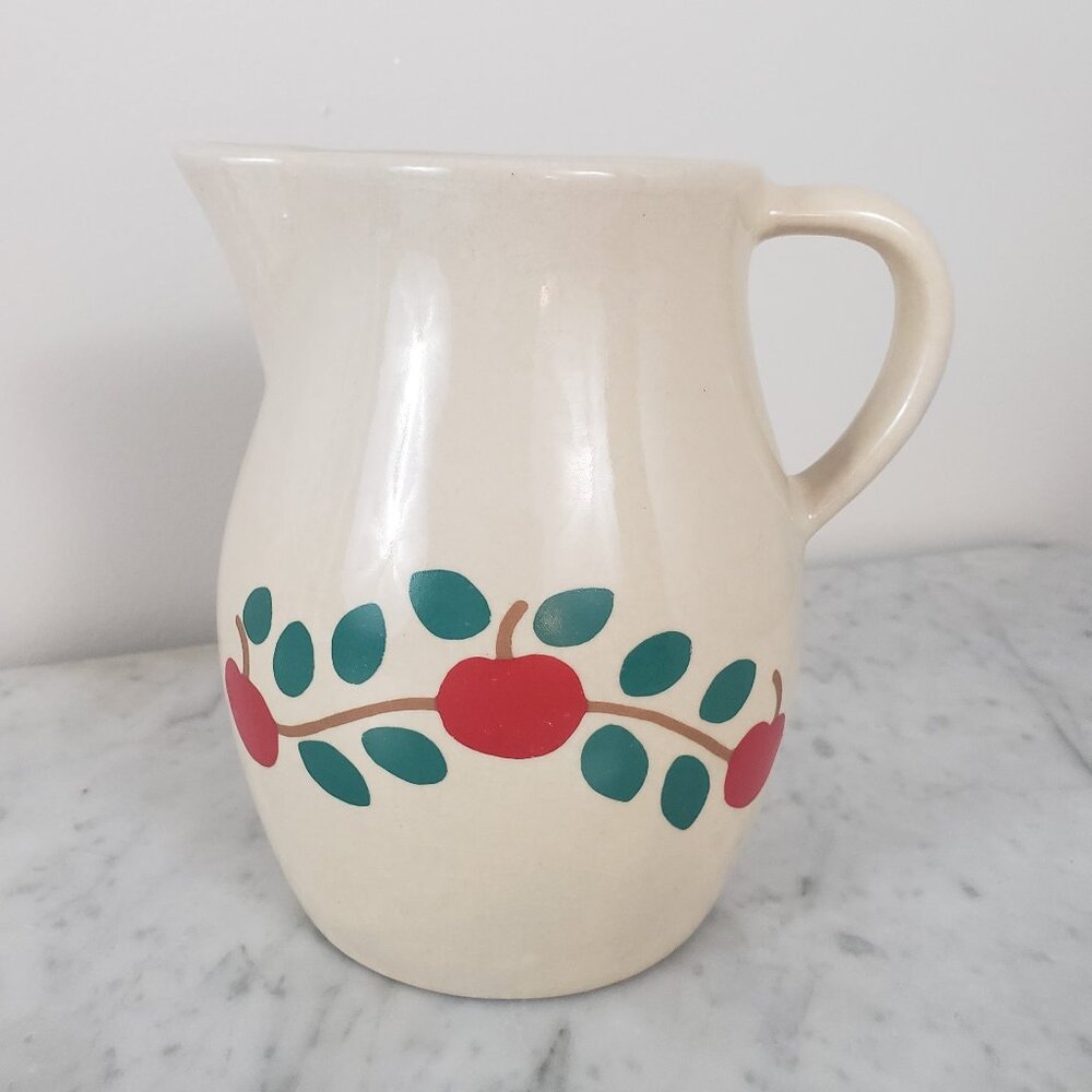 Vintage Robinson Ransbottom Pottery Apple Pitcher 1Qt